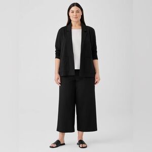 Eileen Fisher Cotton Ponte Blazer Black Size 1X Professional Office Business